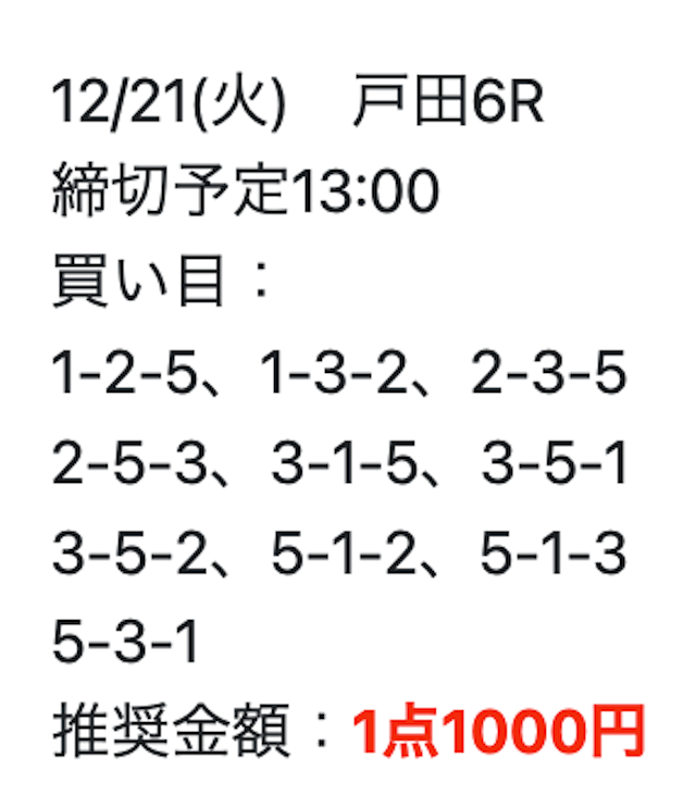 競艇リベロ12月21日買い目